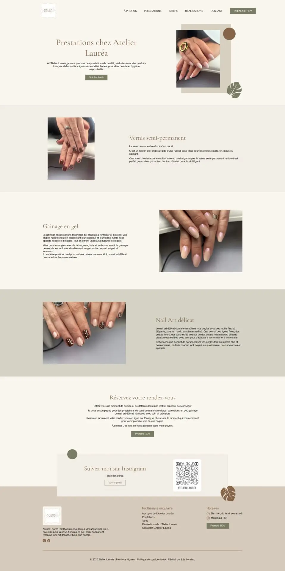 Atelier Lauréa - Prestations